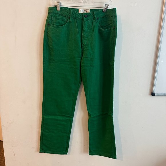 Free People X Sandrine Rose Virgin Label Jeans Sapin Green New With Tags NWT Qty - Picture 5 of 13